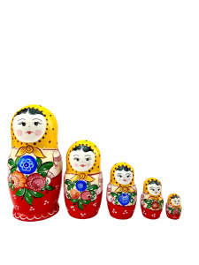 Матрешка 5 кукольная "Танечка" С11-1533 Желтый Платочек 