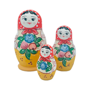 Матрешка 1-3 большая красный платок 1840