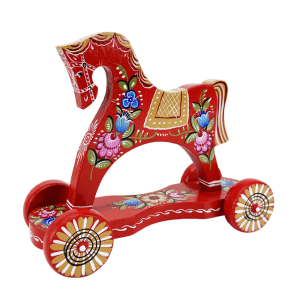 Игрушка Конь-КАТАЛКА красный, 1850