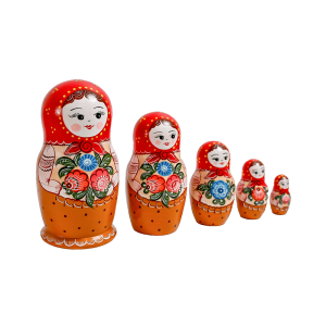 Матрешка 5 кукольная "Танечка" С11-1533 Красный Платочек