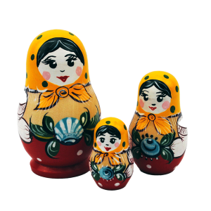 Матрешка 3х кукольная " Алёна" С11-1643, ЖЁЛТЫЙ платочек