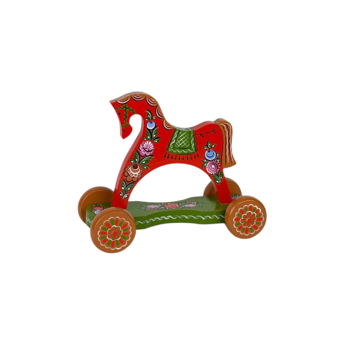Конь-каталка красный