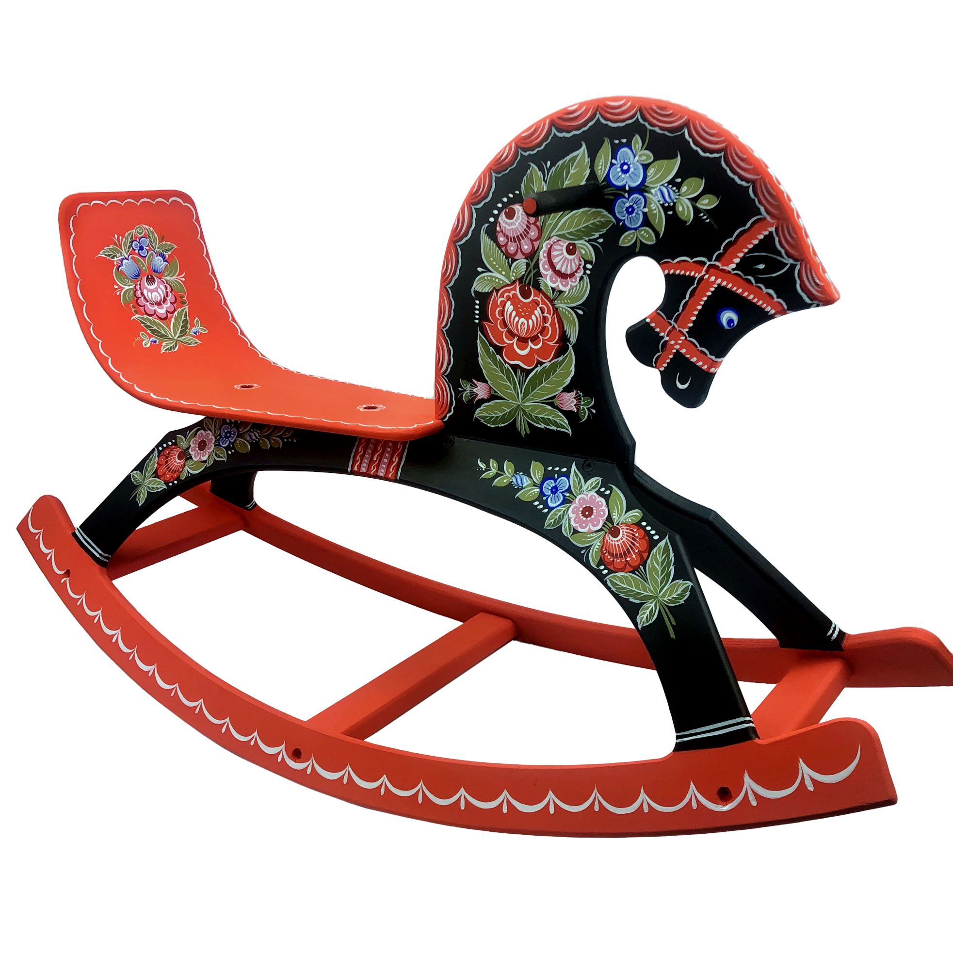 Конь-качалка "Конь-огонь" 780х285х460 С11-1768 ЧЁРНЫЙ